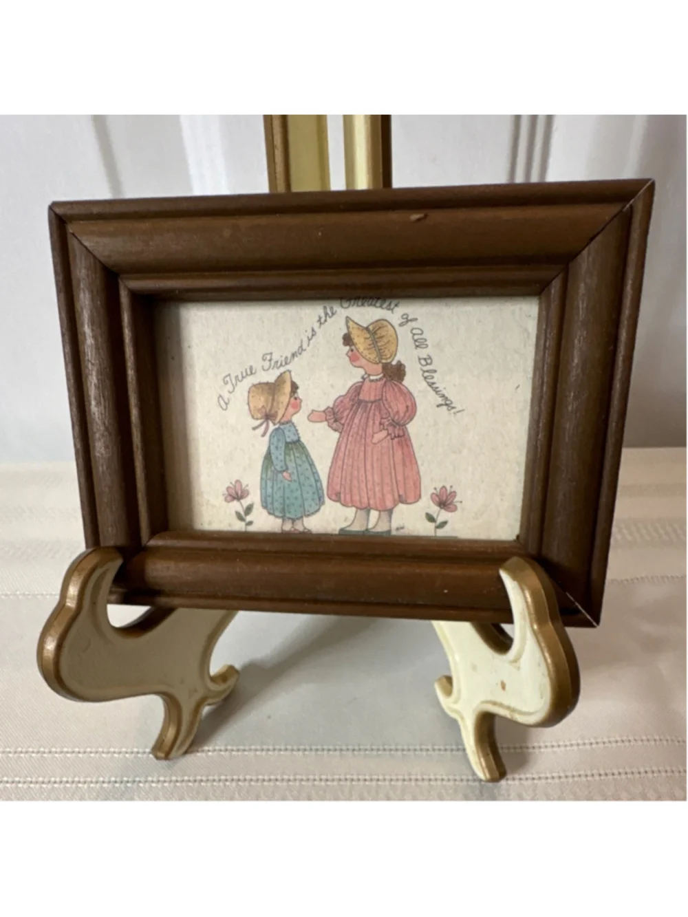 Mini Brown Wood Friendship Picture Frame 'A True Friend is the Greatest Blessin…